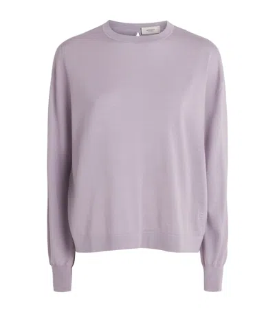 Agnona Wool-silk-cashmere Crew-neck Sweater In Purple