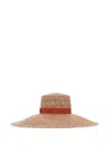 Agnona Two-tone Straw Hat In Brown
