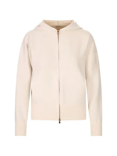 Agnona Zip-up Hoodie In Neutrals