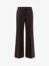 Ago & Filo Virgin Wool Blend Trousers In Brown