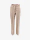 Ago & Filo Virgin Wool Blend Trousers In Sand