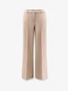 Ago & Filo Virgin Wool Blend Trousers In Sand