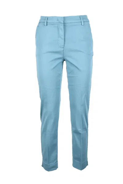 Ago E Filo Cotton Stretch Trousers - Blue In Multi