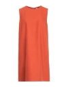 Ago E Filo Woman Mini Dress Orange Size 8 Polyester, Virgin Wool, Elastane In Orange
