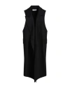 Ago E Filo Woman Overcoat & Trench Coat Black Size 2 Polyester, Virgin Wool, Elastane In Black