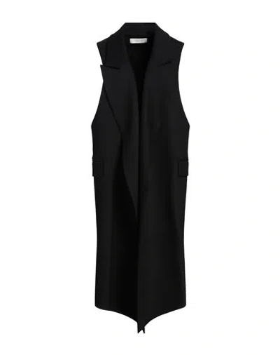 Ago E Filo Woman Overcoat & Trench Coat Black Size 2 Polyester, Virgin Wool, Elastane