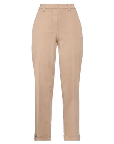 Ago E Filo Woman Pants Beige Size 4 Cotton, Elastomultiester, Elastane In Nude