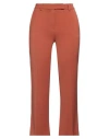 Ago E Filo Woman Pants Brown Size 8 Polyester, Wool, Elastane