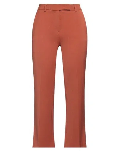 Ago E Filo Woman Pants Brown Size 4 Polyester, Wool, Elastane
