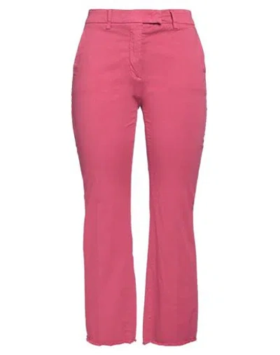Ago E Filo Woman Pants Garnet Size 6 Cotton, Elastomultiester, Elastane In Red
