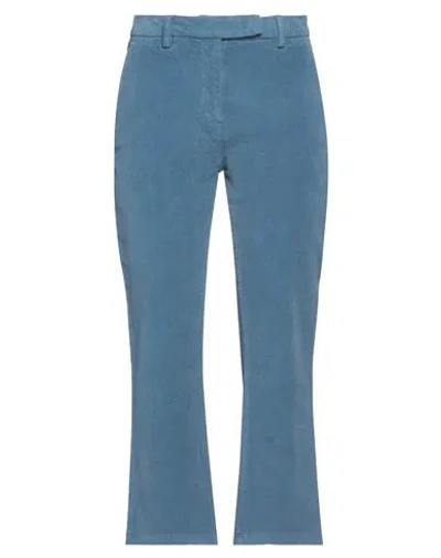 Ago E Filo Woman Pants Pastel Blue Size 6 Cotton, Elastane