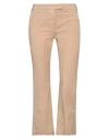Ago E Filo Woman Pants Sand Size 2 Cotton, Elastomultiester, Elastane In Beige