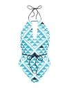 Agogoa Woman One-piece Swimsuit Azure Size S Polyester, Elastane In Blue