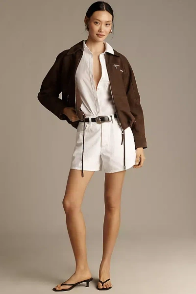 Agolde 100% Cotton Leith Shorts In Burgundy