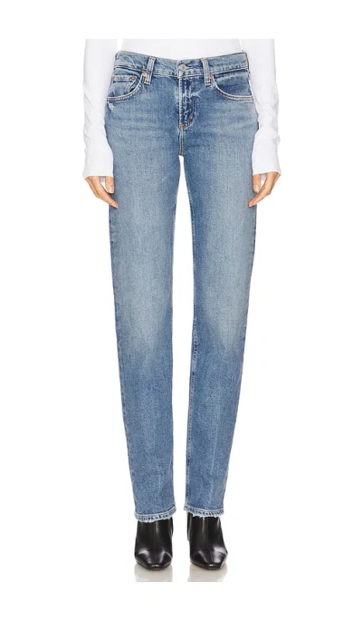 Agolde Low Rise Slim In Blue