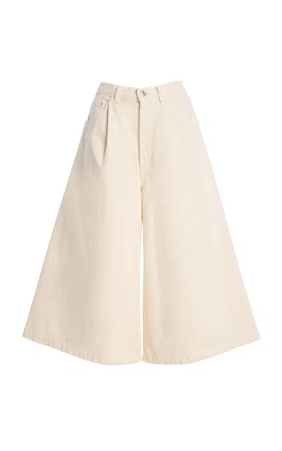 Agolde 80's Denim Gaucho Shorts In Yellow