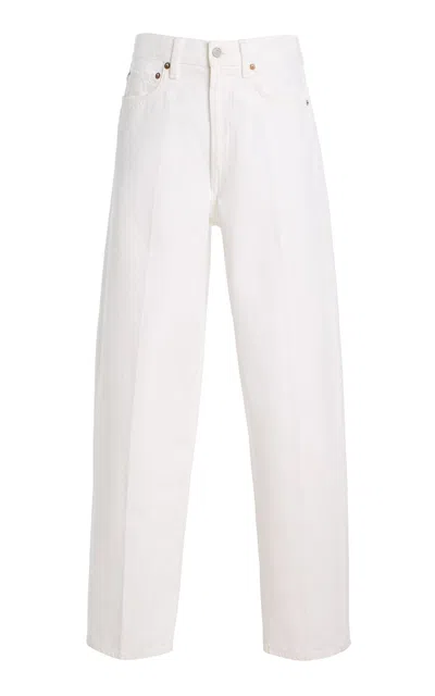Agolde 80's Rigid High-rise Tapered Jeans In White