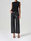 Agolde Ren High-rise Wide Leg Recycled Leather In Detox In Black