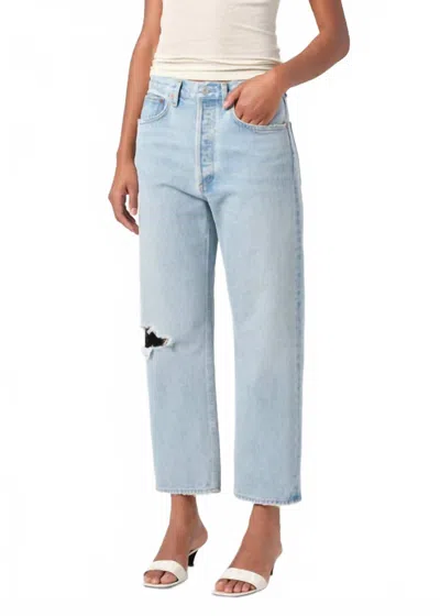 Agolde 90's Crop Loose Straight In Segment In Blue