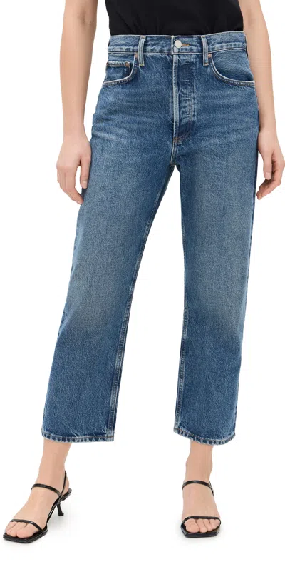 Agolde High-waisted Straight-leg Jeans In Blue