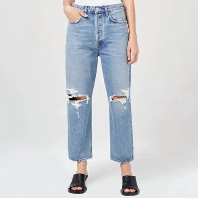 Agolde 90's Crop Mid Rise Loose Fit Jean In Blue