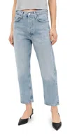 Agolde 90 Crop Mid Rise Loose Straight Jeans Force In Force