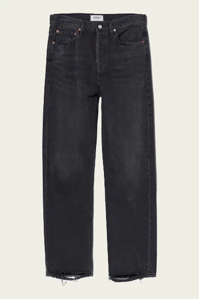 Agolde 90s Pinch Waist High Rise Straight Jeans Hitch In Black