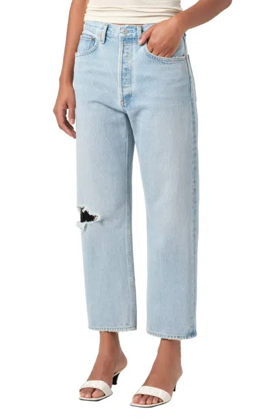 Agolde Kelly Rigid High-rise Straight-leg Jeans In Light Wash