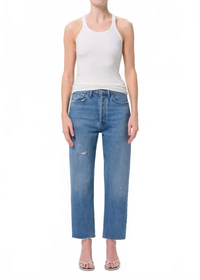 Agolde 90's Crop Mid Rise Straight Jeans In Shrine