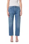 Agolde 90's Crop Mid Rise Straight Jeans In Shrine In Multi