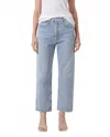 Agolde Valen Mid Rise Ankle Straight Leg Jeans In Blue