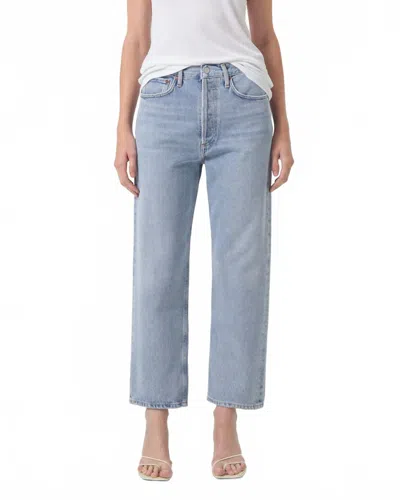 Agolde 90's Crop Straight Jeans In Replica In Blue