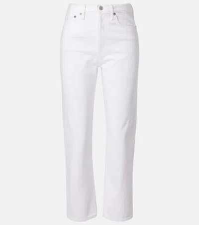 Agolde 90's Crop Straight Jeans In White