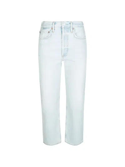 Agolde 90's Crop Straight-leg Jeans In White