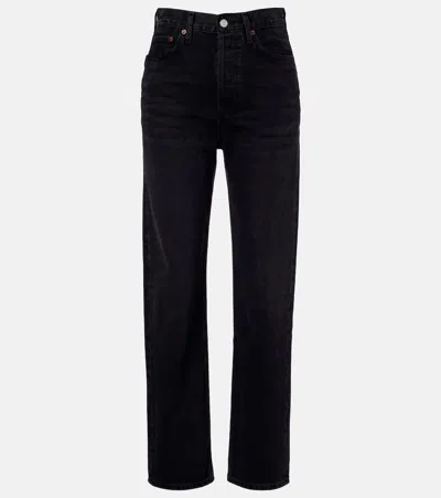 Agolde 90's High-rise Straight Jeans In Black