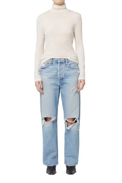 Agolde 90's Jean In Threadbare In Blue