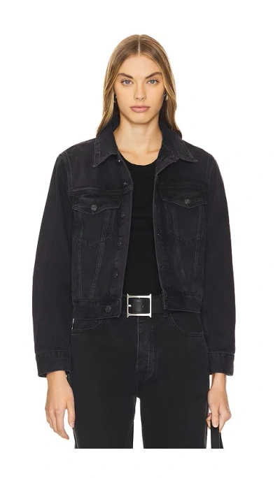 Agolde Black Martika Denim Jacket In Spider (o/d Black)