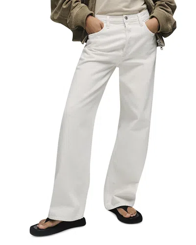 Agolde 90's Jean Mid Rise Jeans In Bone In White