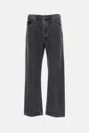 Agolde Denim Trousers With Belt Loops In Black