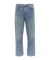 Agolde Blue Five-pocket Jeans With Lightened Effect In Regenerative Cotton Man In Blue