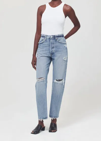 Agolde 90's Mid Rise Loose Fit Jeans In Isolate In Blue