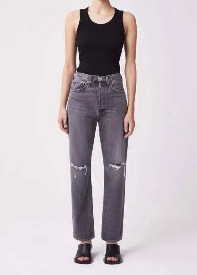 Agolde 90's Mid Rise Loose Fit Jeans In Outline In Gray