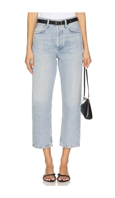 Agolde 90's Mid Rise Straight Crop Jeans In Black