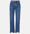 Agolde Denim Trousers With Belt Loops In Blue