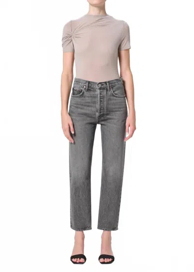 Agolde '90s Pinch Waist High-rise Straight-leg Organic Jeans In Black