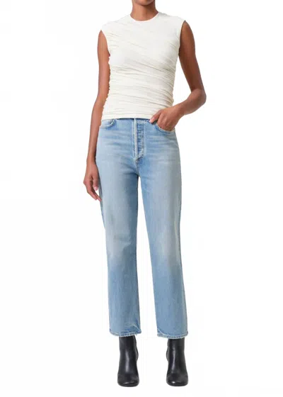 Agolde 90's Pinch Waist Crop Jeans In Ripple In Multi