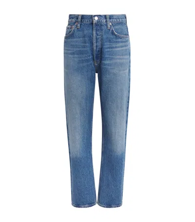 Agolde 90's Pinch Waist Cropped Jeans In Blue