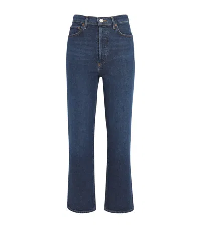 Agolde 90's Pinch Waist Cropped Jeans In Blue