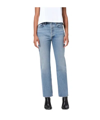 Agolde 90's Pinch Waist High Rise Straight In Blue