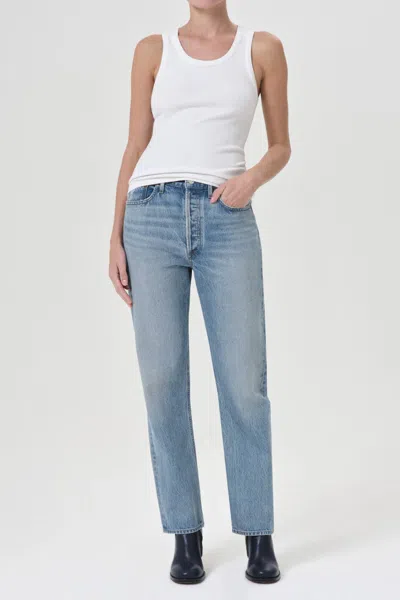 Agolde 90's Pinch Waist High Rise Straight In Infinite In Blue
